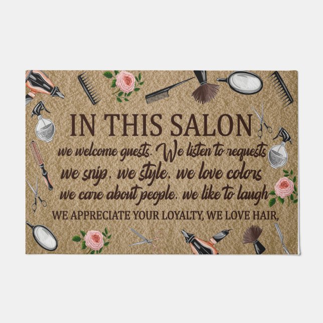  Salon Store Doormat, Lovely Quotes Rug (Front)