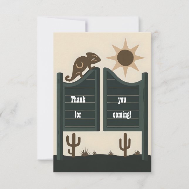 Saloon Doors Chameleon Thank You Card (Front)