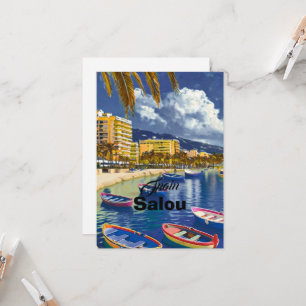 Salou Spain Travel Postcard Art, Spain Travel Post