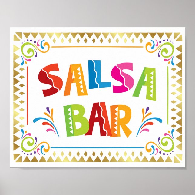 SALSA BAR Fiesta Party Sign Print (Front)