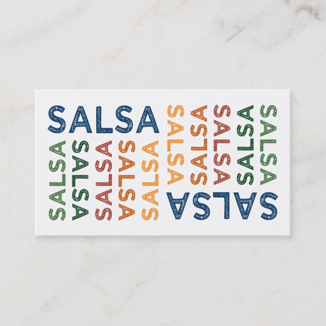 Salsa Cute Colourful Business Card (Front)