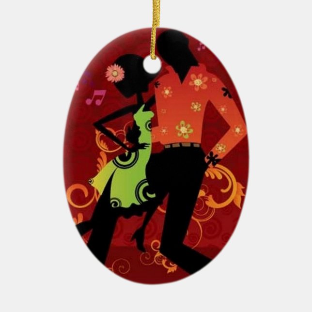 Salsa dance ceramic tree decoration (Front)