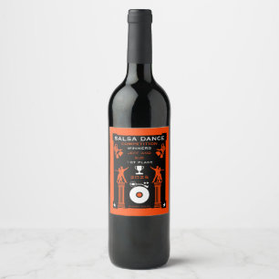Salsa Dance Competition Certificate Wine Label