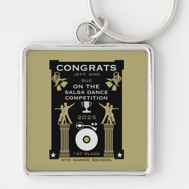 Salsa Dance Competition Winners Key Ring (Front)