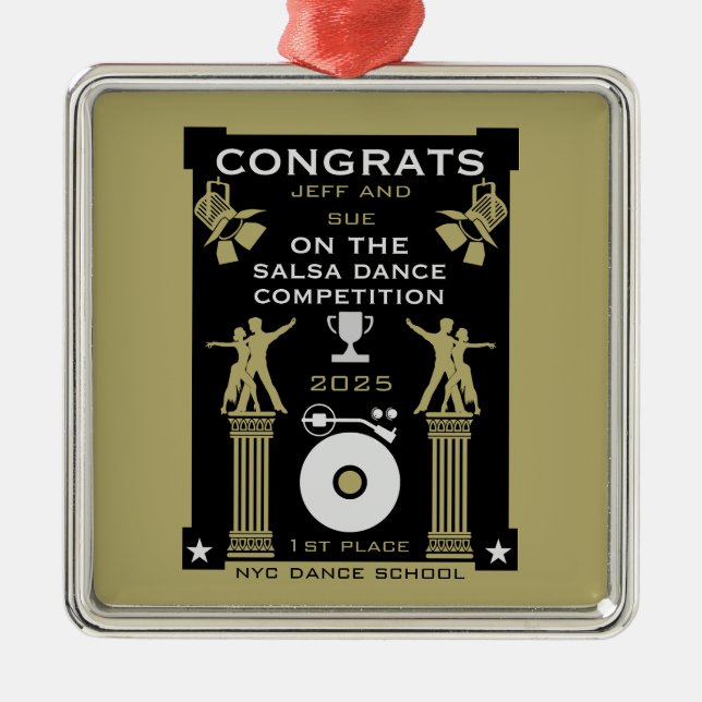 Salsa Dance Competition Winners Metal Ornament (Front)