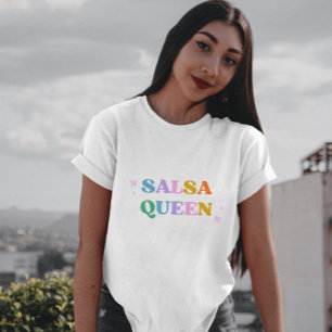 salsa dance queen latin modern simple white T-Shirt