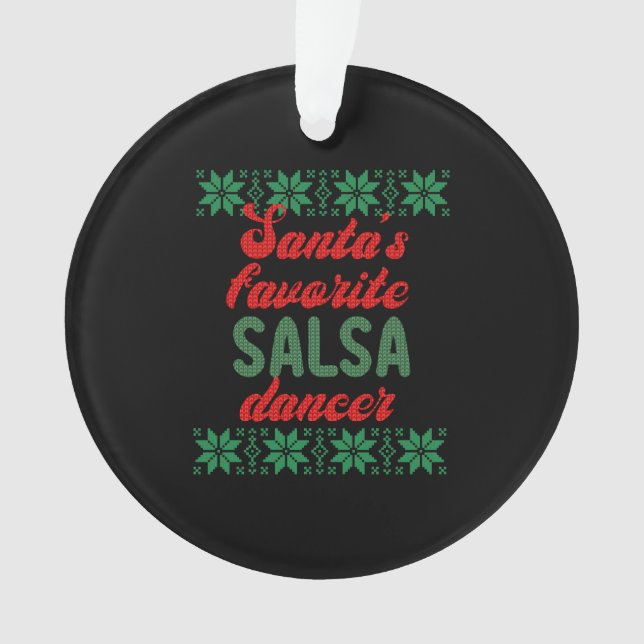 Salsa Dancer Ugly Christmas Christmas Gift Ornament (Front)