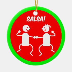 Salsa dancers ceramic ornament