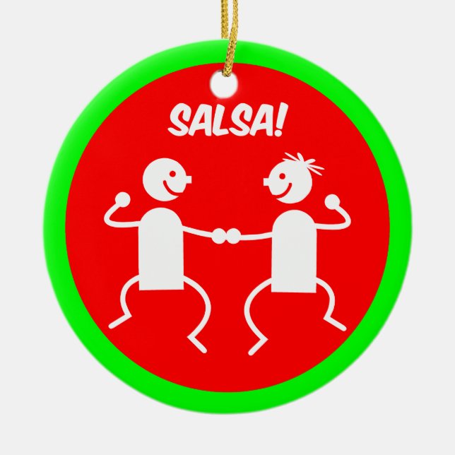 Salsa dancers ceramic ornament (Front)