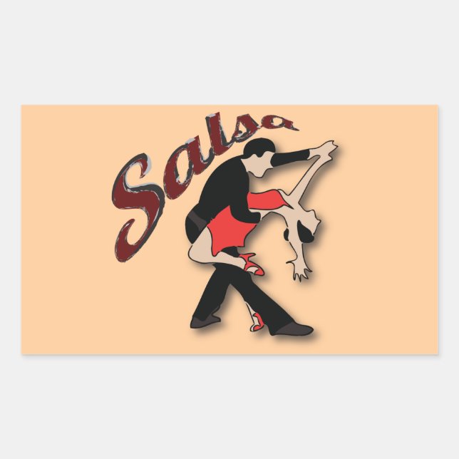 Salsa Dancers Rectangular Sticker (Front)