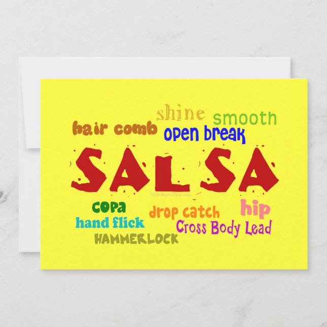 Salsa Dancing  Dance Lovers Party Invites (Front)