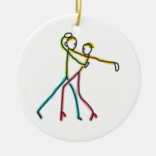 Salsa Dancing Figures Ceramic Ornament