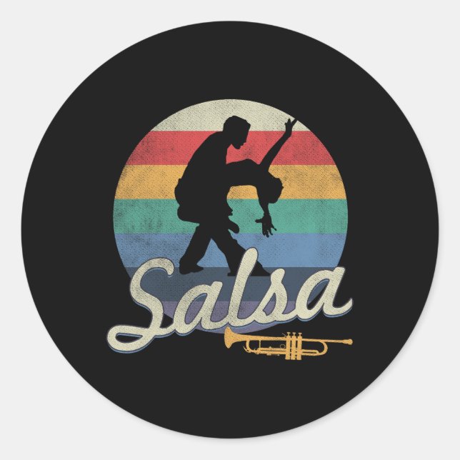 Salsa Dancing Latin Salsero  Classic Round Sticker (Front)