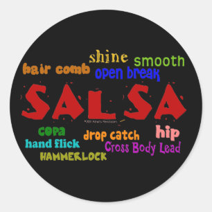 Salsa Dancing Lovers Dance Moves and Terms Classic Round Sticker