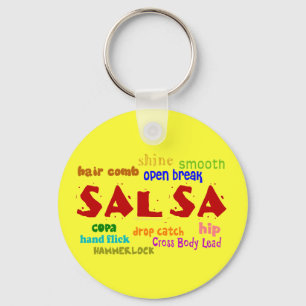 Salsa Dancing Lovers Dance Moves and Terms Key Ring