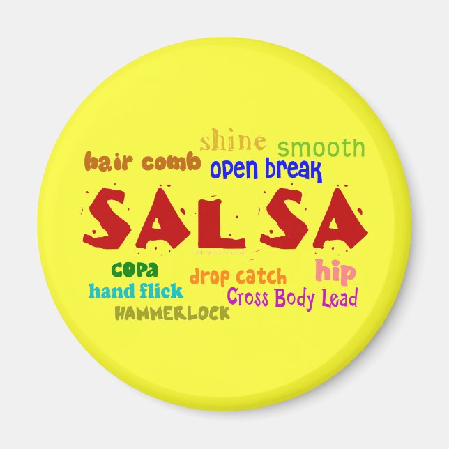 Salsa Dancing Lovers Dance Moves and Terms Magnet (Front)