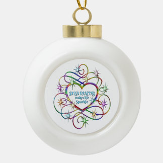Salsa Dancing Makes Life Sparkle Ceramic Ball Christmas Ornament