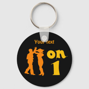 Salsa Dancing On One Silhouettes Customisable Key Ring