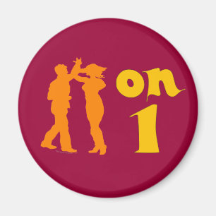 Salsa Dancing On One Silhouettes Customisable Magnet