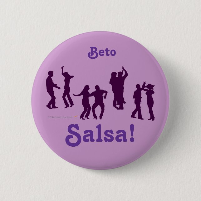 Salsa Dancing Poses Silhouettes Custom 6 Cm Round Badge (Front)