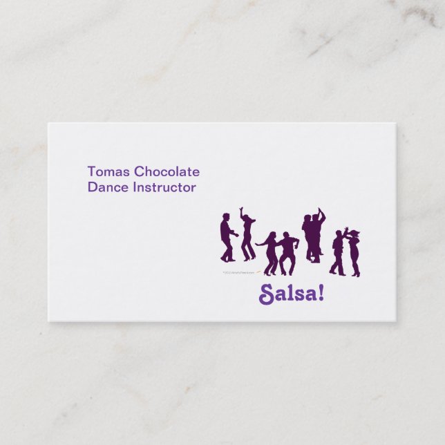 Salsa Dancing Poses Silhouettes Custom Business Card (Front)