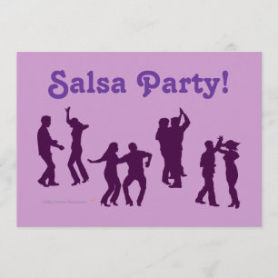 Salsa Dancing Poses Silhouettes Custom Invitation