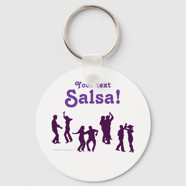 Salsa Dancing Poses Silhouettes Custom Key Ring (Front)