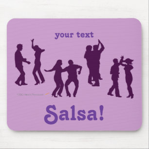 Salsa Dancing Poses Silhouettes Custom Mouse Pad