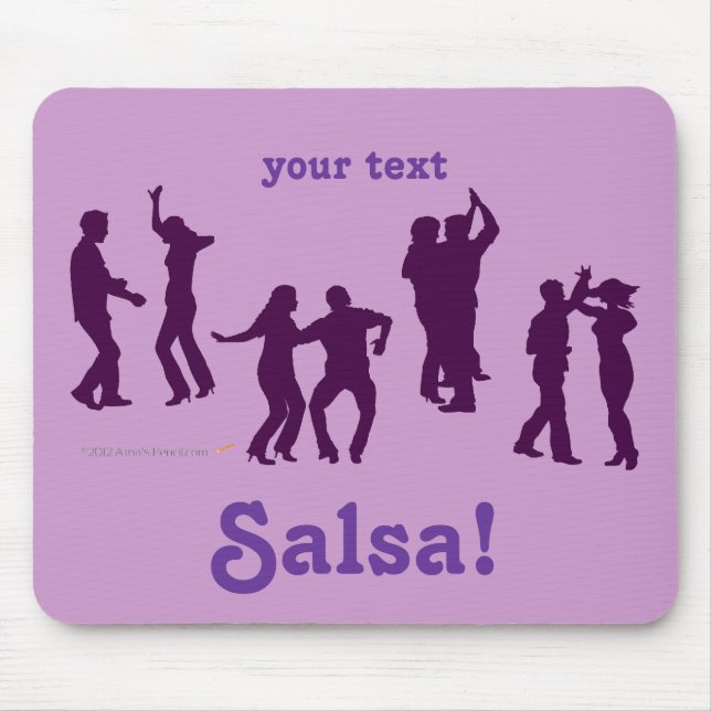 Salsa Dancing Poses Silhouettes Custom Mouse Pad (Front)