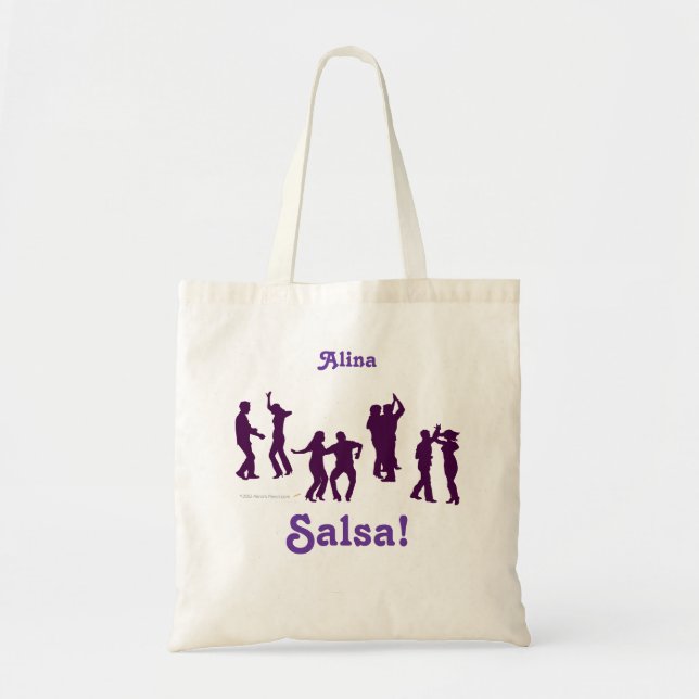 Salsa Dancing Poses Silhouettes Personalised Tote (Front)