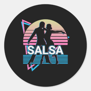Salsa Dancing Salsa Dancer Retro  Classic Round Sticker