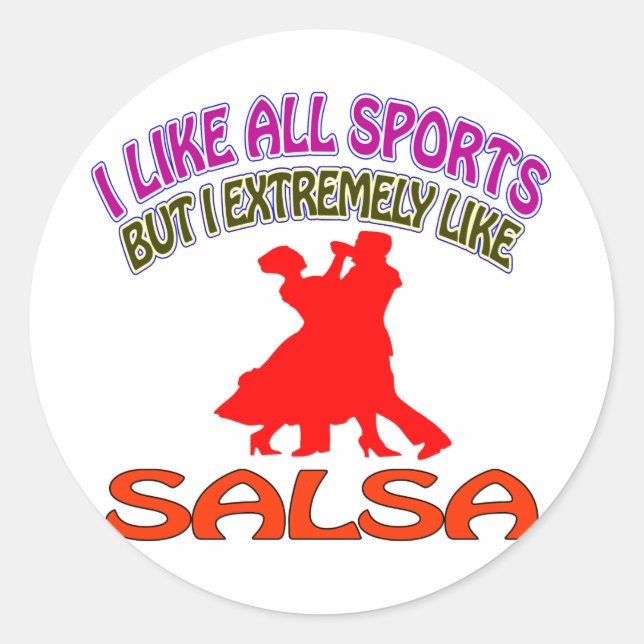 Salsa designs classic round sticker (Front)