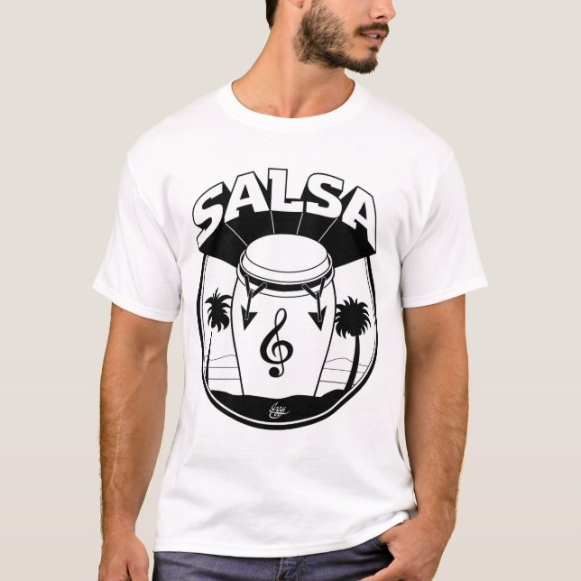 SALSA DRUM b:w T-Shirt (Front)