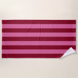 Salsa Flamingo Pink Stripe Beach Towel