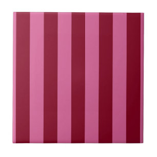 Salsa Flamingo Pink Stripe Ceramic Tile