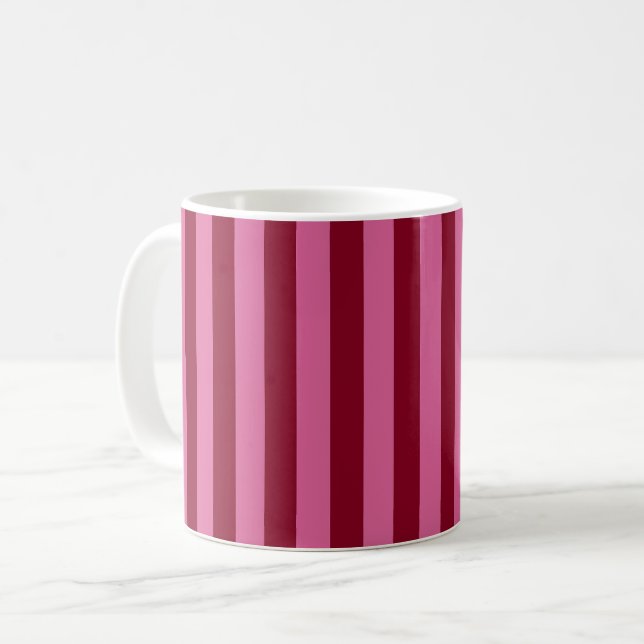 Salsa Flamingo Pink Stripe Coffee Mug (Front Left)