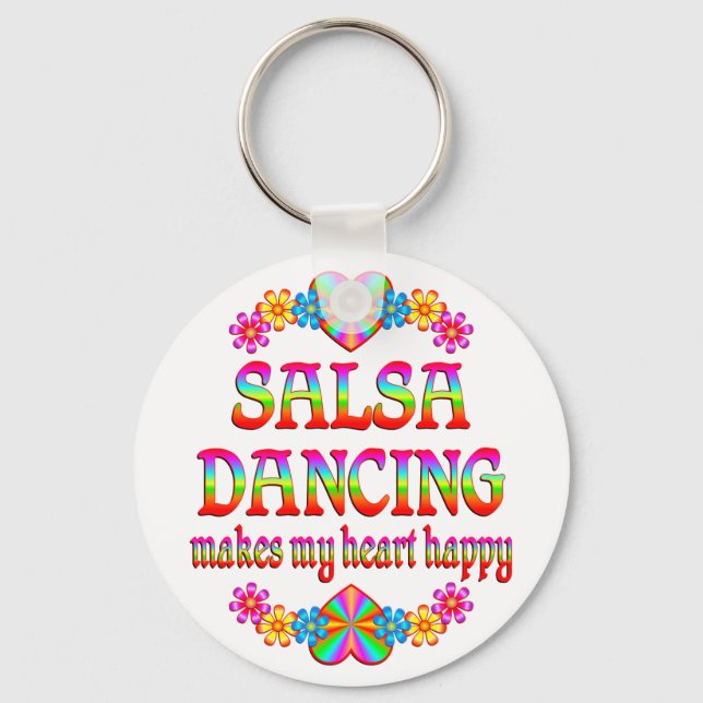 Salsa Heart Happy Key Ring (Front)