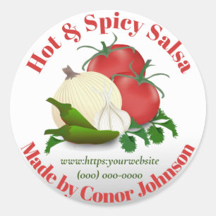 Salsa Hot & Spicy 1.5"  Circle Sticker