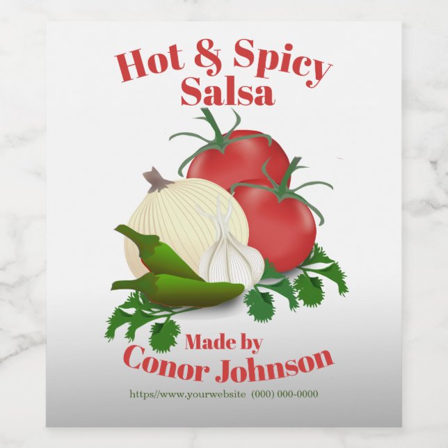 Salsa Hot & Spicy 3.5" x 4" Food Label (Single Label)