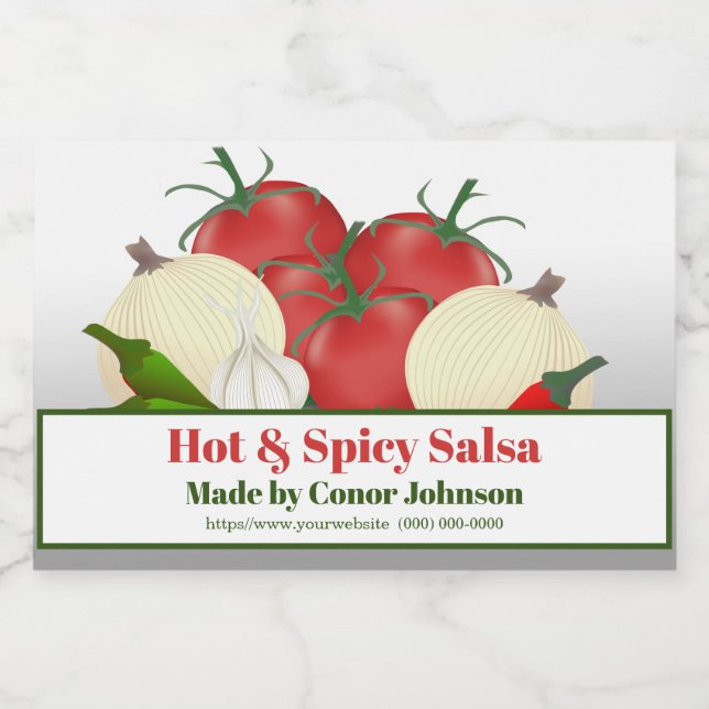 Salsa Hot & Spicy 3 x 2" Food Label (Single Label)