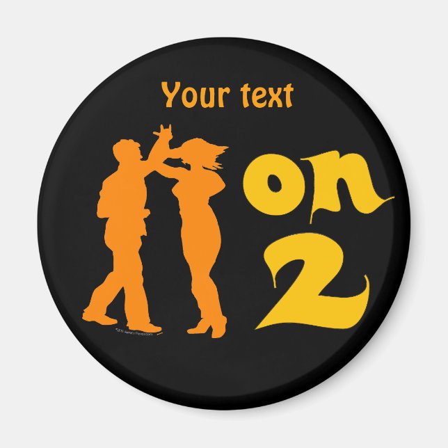 Salsa On Two Dancing Silhouettes Customisable Magnet (Front)