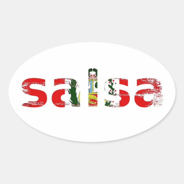 salsa Peru Oval Sticker (Front)