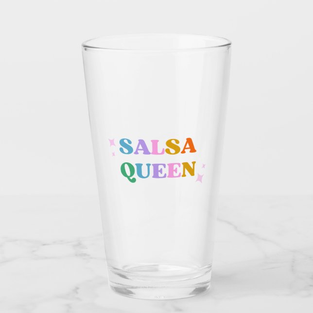 salsa queen typography colourful retro modern glass (Front)