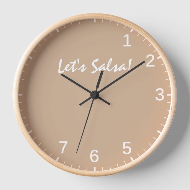 Salsa Rhythm Clock - Latin Dance Steps Beige (Front)