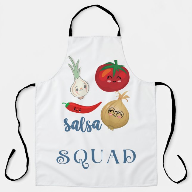 salsa squad Cute food humour quote Funny  Apron (Front)