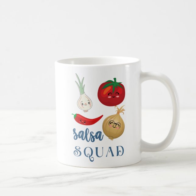 salsa squad Cute food humour quote Funny  Coffee Mug (Right)