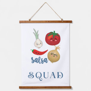 salsa squad Cute food humour quote Funny  Hanging Tapestry