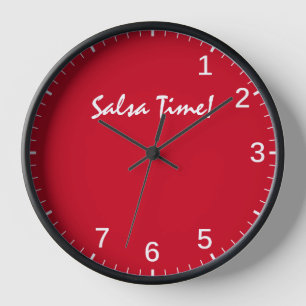 Salsa Time Clock Fun Latin Dancing Step Rhythm Red