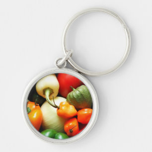 Salsa Vegetables, Tomato, Peppers, Onion Key Ring
