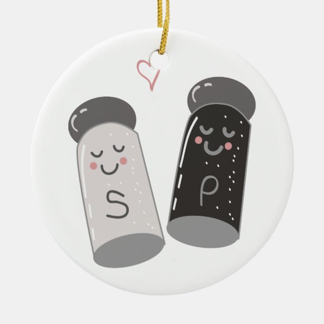 Salt And Pepper Ceramic Ornament (Front)
